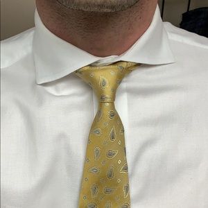 Pure Silk Brooks Brothers Yellow Paisley Tie